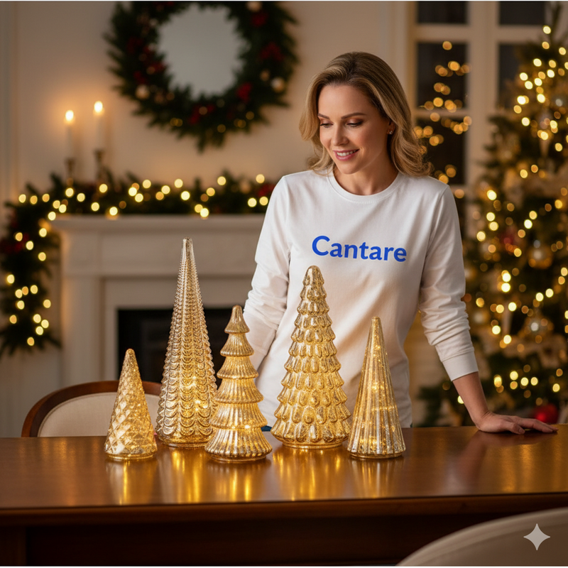 Conjunto de 5 Árvores de Mercúrio Iluminadas