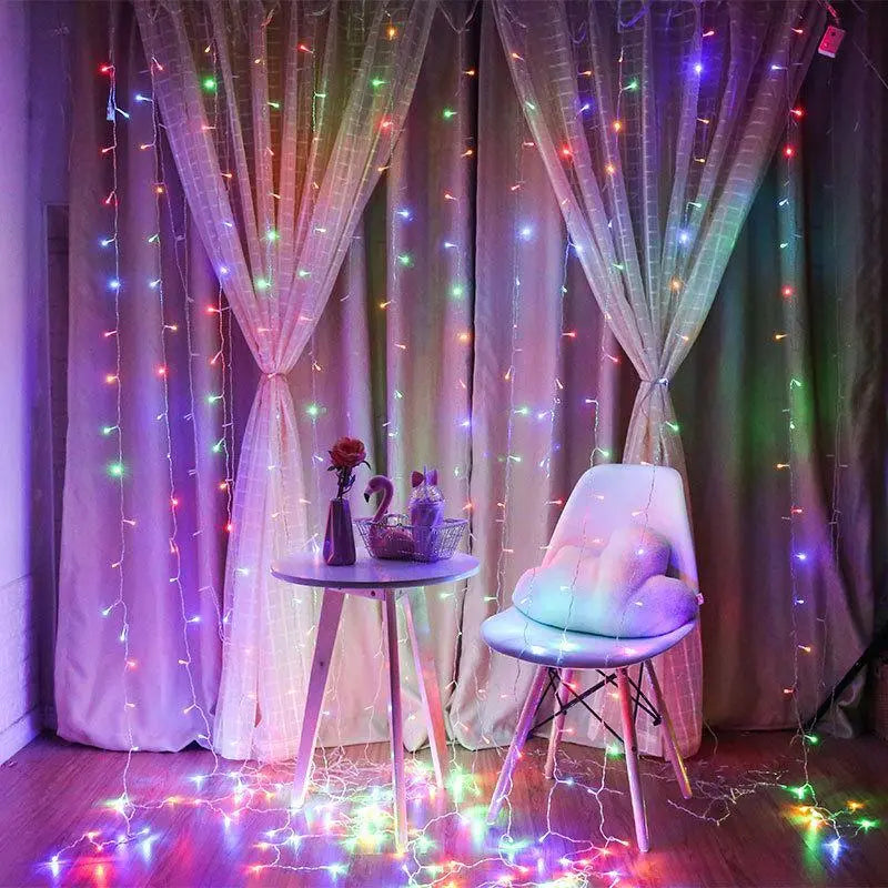 【MASX】Cortina de Luz LED com Fio de Cobre - 300 LEDs, 3x3 Metros | Para Festa, Eventos e Natal