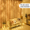 【MASX】Cortina de Luz LED com Fio de Cobre - 300 LEDs, 3x3 Metros | Para Festa, Eventos e Natal